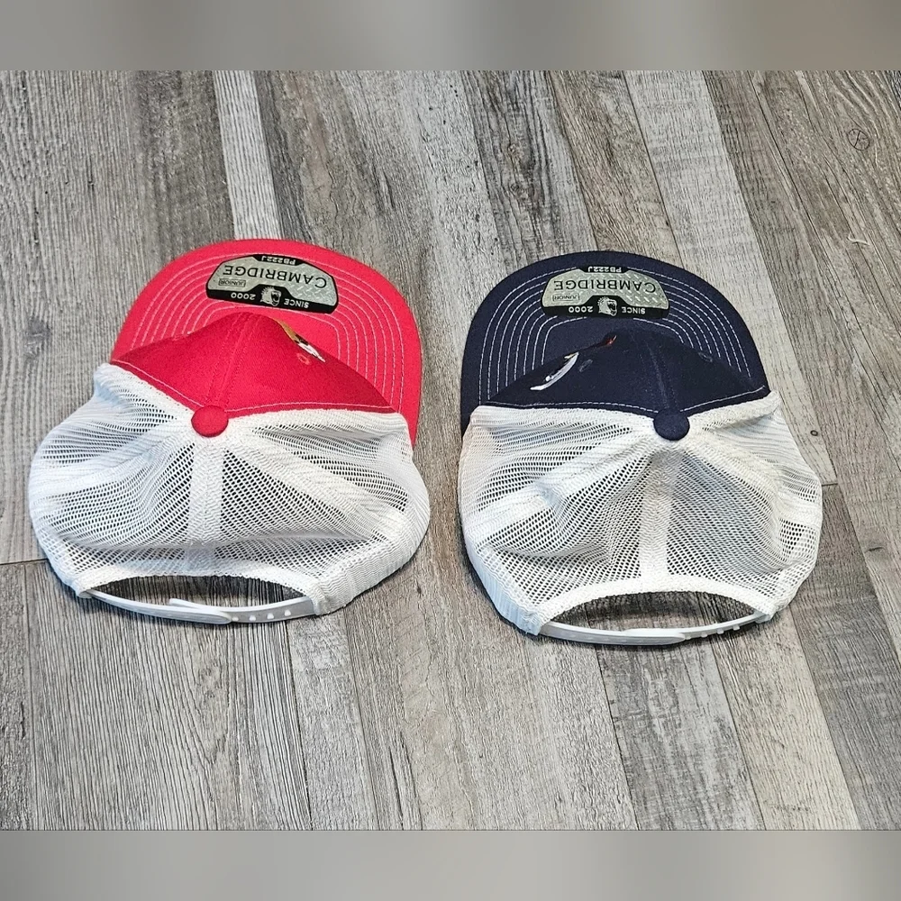 💙🩵Boys Mesh Hats Red And Blue, Bull And Rooster Embroidery🩵💙‎